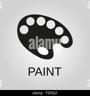 Paint brush icon vector, solid logo illustration, pictogram isolated on gray. Stock Vector