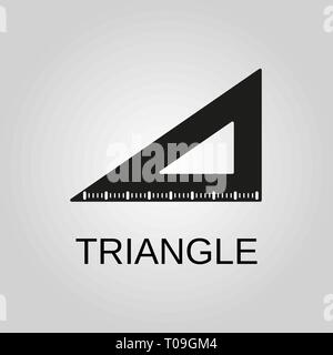 Triangle Ruler icon. Triangle Ruler symbol. Flat design. Stock - Vector illustration. Stock Vector
