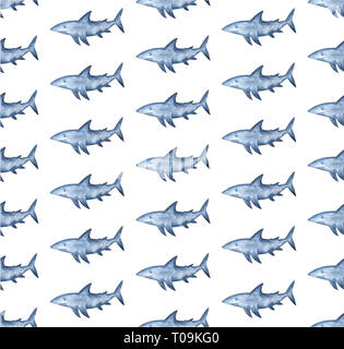 Shark Seamless Pattern Stock Photo - Alamy