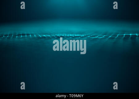 Data technology, abstract global network. Global connecting, network connection dots and lines on blue background. Transfer of big data consisting of  Stock Photo