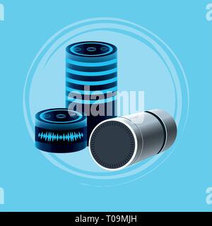 Smartphone voice recognition speaker Stock Vector