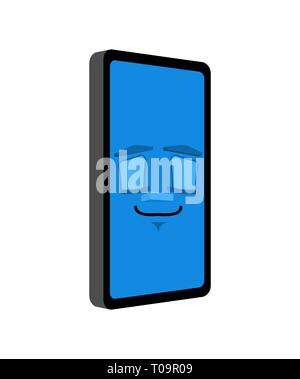 Phone sleeping isolated. sleep Smartphone Cartoon Style. Gadget asleep Vector Stock Vector