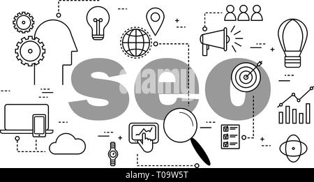 seo optimization concept in search engine Stock Vector