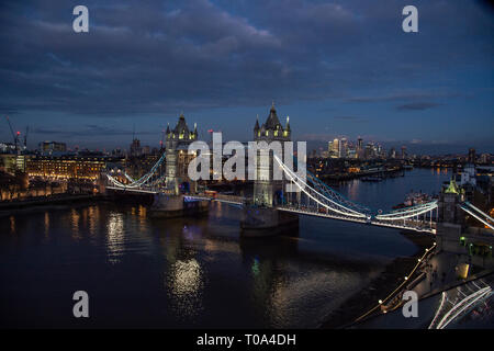 London, UK. 18th Mar 2019. Night scenery of Old Billingsgate and Tower of London. Credit: Gary Mitchell, GMP Media/Alamy Live News Stock Photo