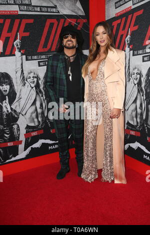 HOLLYWOOD, CA - MARCH 18: Nikki Sixx arrives at the Premiere Of Netflix
