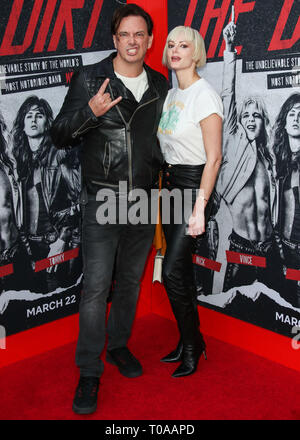 Hollywood, United States. 18th Mar, 2019. HOLLYWOOD, LOS ANGELES, CA, USA - MARCH 18: Singer Donovan Leitch and Libby Mintz arrive at the Los Angeles Premiere Of Netflix's 'The Dirt' held at ArcLight Cinemas Hollywood on March 18, 2019 in Hollywood, Los Angeles, California, United States. (Photo by Xavier Collin/Image Press Agency) Credit: Image Press Agency/Alamy Live News Stock Photo