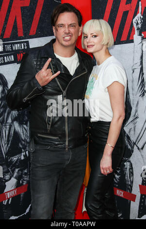 Hollywood, United States. 18th Mar, 2019. HOLLYWOOD, LOS ANGELES, CA, USA - MARCH 18: Singer Donovan Leitch and Libby Mintz arrive at the Los Angeles Premiere Of Netflix's 'The Dirt' held at ArcLight Cinemas Hollywood on March 18, 2019 in Hollywood, Los Angeles, California, United States. (Photo by Xavier Collin/Image Press Agency) Credit: Image Press Agency/Alamy Live News Stock Photo