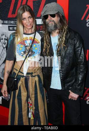 Hollywood, United States. 18th Mar, 2019. HOLLYWOOD, LOS ANGELES, CA, USA - MARCH 18: Sheri Moon Zombie and husband/musician Rob Zombie arrive at the Los Angeles Premiere Of Netflix's 'The Dirt' held at ArcLight Cinemas Hollywood on March 18, 2019 in Hollywood, Los Angeles, California, United States. (Photo by Xavier Collin/Image Press Agency) Credit: Image Press Agency/Alamy Live News Stock Photo