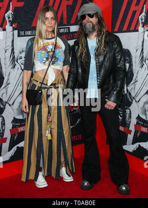 Hollywood, United States. 18th Mar, 2019. HOLLYWOOD, LOS ANGELES, CA, USA - MARCH 18: Sheri Moon Zombie and husband/musician Rob Zombie arrive at the Los Angeles Premiere Of Netflix's 'The Dirt' held at ArcLight Cinemas Hollywood on March 18, 2019 in Hollywood, Los Angeles, California, United States. (Photo by Xavier Collin/Image Press Agency) Credit: Image Press Agency/Alamy Live News Stock Photo