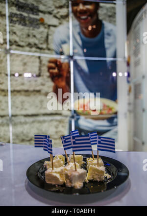London, UK. 19th Mar, 2019. The International Food and Drink Event is the celebration of more than 1350 innovative, global and cutting edge food and drink manufacturers, all under one roof to take you through a journey of the senses, as it allows you to see, taste, smell, touch and hearing yourself to go wow, as the quality of the products reach your tongue Credit: Paul Quezada-Neiman/Ģ����ý Live News Stock Photo