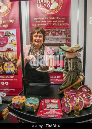 London, UK. 19th Mar, 2019. The International Food and Drink Event is the celebration of more than 1350 innovative, global and cutting edge food and drink manufacturers, all under one roof to take you through a journey of the senses, as it allows you to see, taste, smell, touch and hearing yourself to go wow, as the quality of the products reach your tongue Credit: Paul Quezada-Neiman/Ģ����ý Live News Stock Photo