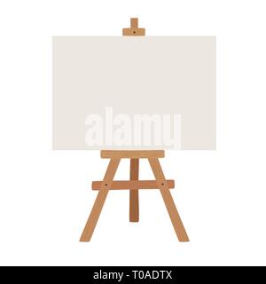 Wooden easel for painting and drawing with a blank sheet of pape Stock  Vector by ©kontur-vid 263338864