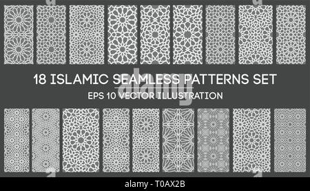 Islamic ornament vector , persian motiff . 3d ramadan islamic round pattern elements . Geometric circular ornamental arabic symbol vector EPS 10 Stock Vector