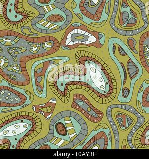ethnic abstract seamless pattern with african print. Vector illustration Bright color Stock Vector