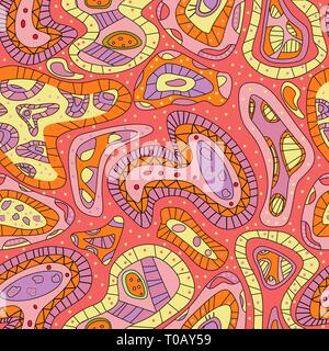 ethnic abstract seamless pattern with african print. Vector illustration Bright color Stock Vector