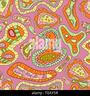 ethnic abstract seamless pattern with african print. Vector illustration Bright color Stock Vector