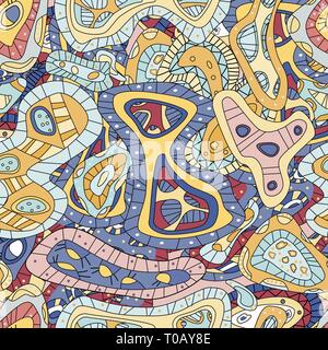 ethnic abstract seamless pattern with african print. Vector illustration Bright color Stock Vector