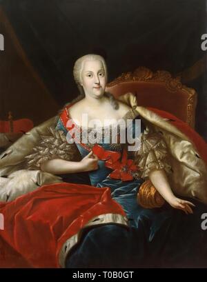 'Portrait of Johanna Elisabeth, Princess of Anhalt-Zerbst'. Germany, Circa 1746. Dimensions: 143x110 cm. Museum: State Hermitage, St. Petersburg. Author: Antoine Pesne (? ). ANTOINE PESNE. Stock Photo