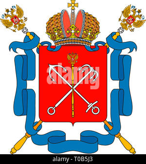 Coat of arms of the Russian city Saint Petersburg - Russia. Stock Photo