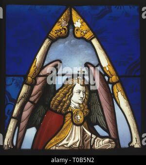 'Stained-Glass Panel Depicting an Angel'. Germany, Cologne, 16th century. Dimensions: 44x42 cm. Museum: State Hermitage, St. Petersburg. Stock Photo