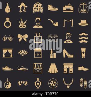 Vogue icons set, simple style Stock Vector