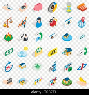 Calling phone icons set, isometric style Stock Vector