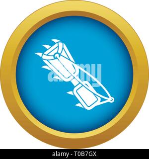 Hiking boot spike icon blue vector isolated Stock Vector