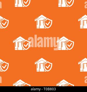 Insurance home pattern vector orange Stock Vector