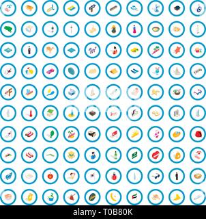 100 hotel icons set, isometric 3d style Stock Vector
