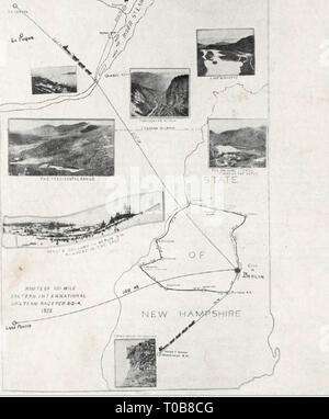 1922 map of New Hampshire published in the bulletin of the Brown Company in Berlin Stock Photo