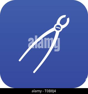 Tooth extraction instrument icon digital blue Stock Vector