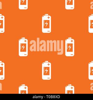 Battery pattern vector orange Stock Vector