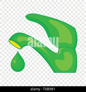 Eco water from faucet icon, cartoon style Stock Vector