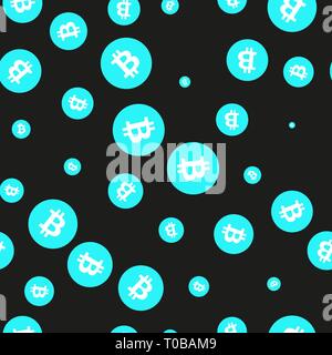 Simple Bitcoins seamless pattern symbols. Background and texture. Stock Vector