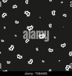 Simple Bitcoins seamless pattern symbols. Background and texture. Stock Vector