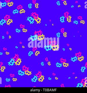 Simple Bitcoins seamless pattern symbols. Background and texture. Stock Vector