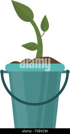 Plant in bucket symbol Stock Vector