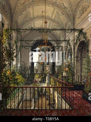 'Interiors of the Winter Palace. The Small Winter Garden of Empress Alexandra Fyodorovna'. Russia, 1870s. Dimensions: 24,6x19,5 cm. Museum: State Hermitage, St. Petersburg. Author: Konstantin Ukhtomsky . Konstantin Andreyevich Ukhtomsky. Stock Photo