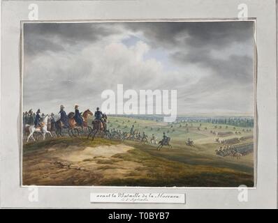 'Borodino Field before the Battle of Moscow September 5, 1812'. Russia, 1815-1825. Dimensions: 21x30 cm. Museum: State Hermitage, St. Petersburg. Author: ALBRECHT ADAM. Stock Photo