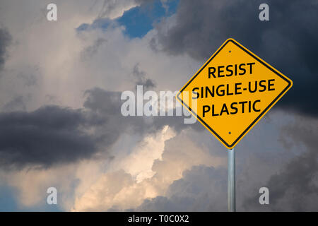 Environmental Sign Posts Stock Photo