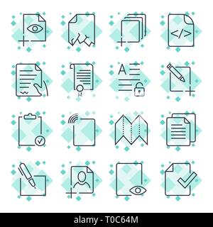 Paper icons, Document icons, Vector EPS10. Editable Stroke Stock Vector