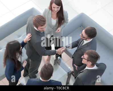 People, work and corporate concept - business team meeting at of Stock Photo