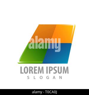 Abstract square window colorful concept design. Symbol graphic template element Stock Vector