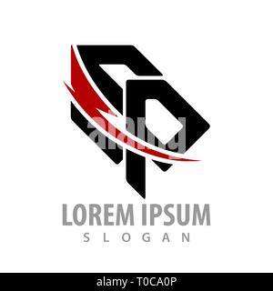 Initial letter SP thunderbolt concept design. Symbol graphic template element Stock Vector