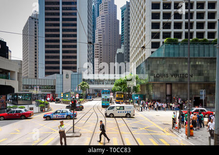 Road junction, Central, Hong Kong, SAR, China Stock Photo