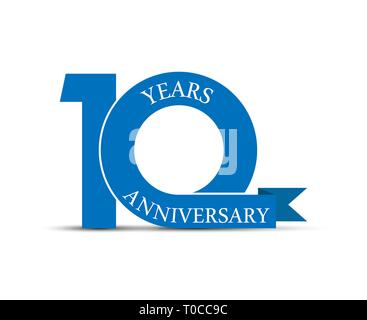 10 years anniversary, simple design, logo for decoration Stock Vector