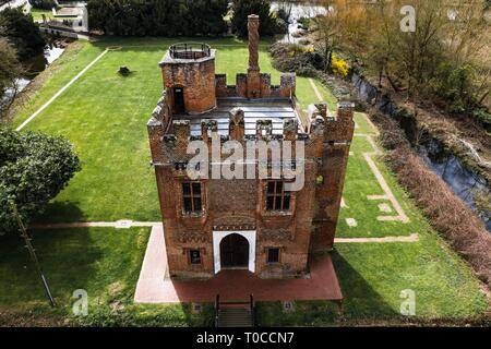 Rye House Medieval gatehouse in Hoddesdon, Hertfordshire, UK, built in 1443 Stock Photo