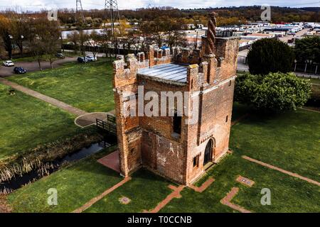 Rye House Medieval gatehouse in Hoddesdon, Hertfordshire, UK, built in 1443 Stock Photo