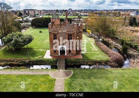 Rye House Medieval gatehouse in Hoddesdon, Hertfordshire, UK, built in 1443 Stock Photo