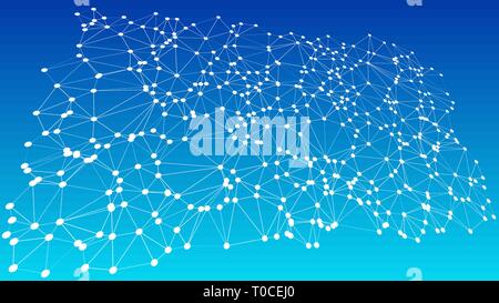 3d vector lines and dots geometric technology science background Stock Vector